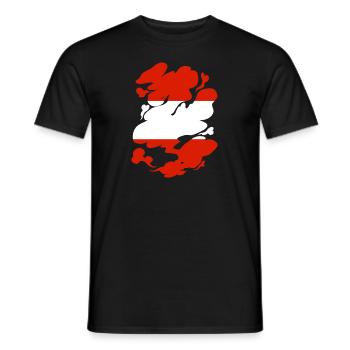 Drapeau de l’Autriche Drapeau autrichien AT - T-shirt homme - noir - Devant - AI Model Male 178 light (178cm)