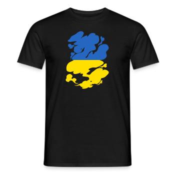 Drapeau de l’Ukraine Vintage Drapeau ukrainien d’occasion Look - T-shirt homme - noir - Devant - AI Model Male 178 light (178cm)