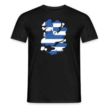 Griechenland Flagge Hellas Athen Griechische Fahne - Männer T-Shirt - Schwarz - Vorne - AI Model Male 178 light (178cm)