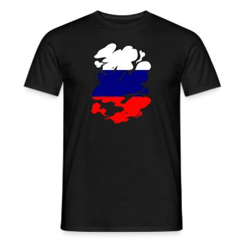 Drapeau de russie Vintage Drapeau russe d’occasion Look - T-shirt homme - noir - Devant - AI Model Male 178 light (178cm)