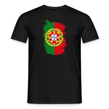Portugal Drapeau Utilisé Look Drapeau Portugais - T-shirt homme - noir - Devant - AI Model Male 178 light (178cm)