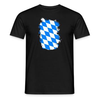 Bavaria Flag Used Look Bavarian Flag Vintage - Men's T-Shirt - black - Front - AI Model Male 178 light (178cm)