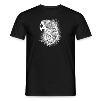 Perroquet Vintage Portrait d’oiseau Dessin - T-shirt homme - noir - Devant - AI Model Male 178 light (178cm)