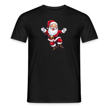 Cheerful laughing Santa Claus with beard - Men's T-Shirt - black - Front - AI Model Male 178 light (178cm)