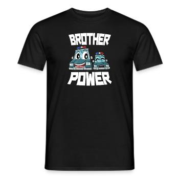 Polizeiwagen Big Brother - Bruder Macht - - Männer T-Shirt - Schwarz - Vorne - AI Model Male 178 light (178cm)