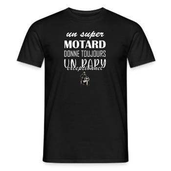 Un super motard papy grand-père moto humoristique - T-shirt homme - noir - Devant - AI Model Male 178 light (178cm)