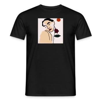 Man and Rose - Männer T-Shirt - Schwarz - Vorne - AI Model Male 178 light (178cm)