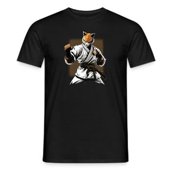 Japanische Karateka Kampfkunst -Karate Fox in - Männer T-Shirt - Schwarz - Vorne - AI Model Male 178 light (178cm)
