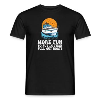 Funy Motorboating More Fun To Put In Than Pull - Men's T-Shirt - black - Front - AI Model Male 178 light (178cm)