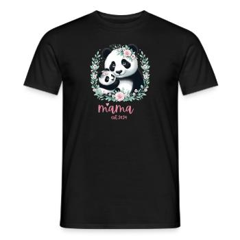 Mama est 2024 I Panda Bear Mum I First Time Mom - Männer T-Shirt - Schwarz - Vorne - AI Model Male 178 light (178cm)