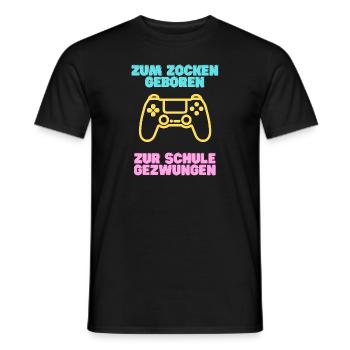 ZUM ZOCKEN GEBOREN, ZUR SCHULE GEZWUNGEN - Männer T-Shirt - Schwarz - Vorne - AI Model Male 178 light (178cm)
