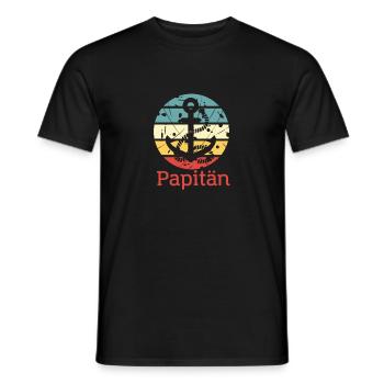 papitän - vatertag für papas weltbesten papi - - Männer T-Shirt - Schwarz - Vorne - AI Model Male 178 light (178cm)