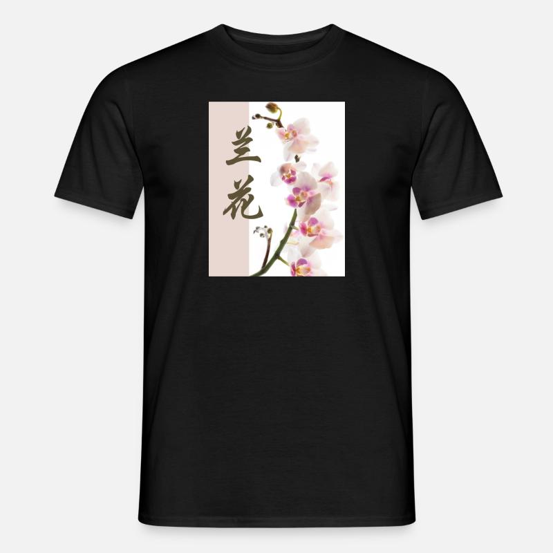 Orchidee - Männer T-Shirt - Schwarz