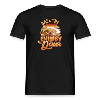 Save the Chubby Doner Kebab - Men's T-Shirt - black - Front - AI Model Male 178 light (178cm)