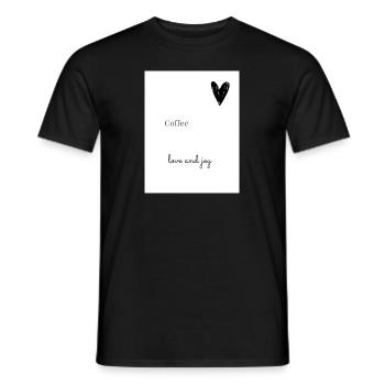 COFFEE - Männer T-Shirt - Schwarz - Vorne - AI Model Male 178 light (178cm)