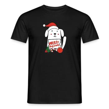 Pfotschafter Christmas - Nikolaus Hund - Men's T-Shirt - black - Front - AI Model Male 178 light (178cm)