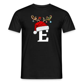 Letter E Christmas hat - Men's T-Shirt - black - Front - AI Model Male 178 light (178cm)