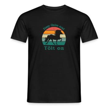 Keep Calm and Tölt on - Men's T-Shirt - black - Front - AI Model Male 178 light (178cm)