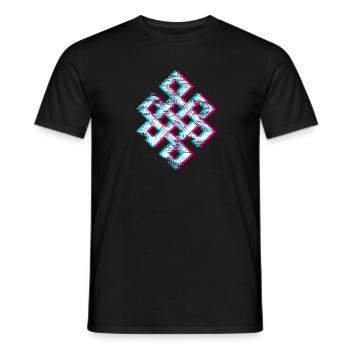 Karma Psychedelic 3D Glitch Anaglyph Fancy 2.0 - Men's T-Shirt - black - Front - AI Model Male 178 light (178cm)