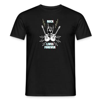 Rock liver Forever - Men's T-Shirt - black - Front - AI Model Male 178 light (178cm)