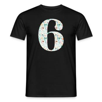 6th Floral Anniversary - Men's T-Shirt - black - Front - AI Model Male 178 light (178cm)