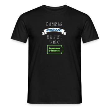 Je ne suis pas feignant - T-shirt homme - noir - Devant - AI Model Male 178 light (178cm)