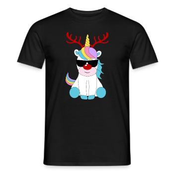 Rudolf das Einhorn - Männer T-Shirt - Schwarz - Vorne - AI Model Male 178 light (178cm)