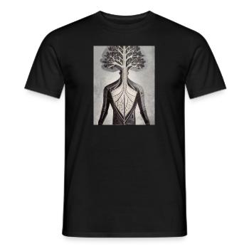 Blossoming Harmony - Männer T-Shirt - Schwarz - Vorne - AI Model Male 178 light (178cm)