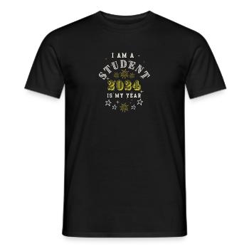 Ich bin Student, 2024 ist mein Jahr! - Männer T-Shirt - Schwarz - Vorne - AI Model Male 178 light (178cm)