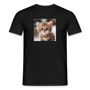 Chaton au pays des merveilles de l’hiver - T-shirt homme - noir - Devant - AI Model Male 178 light (178cm)