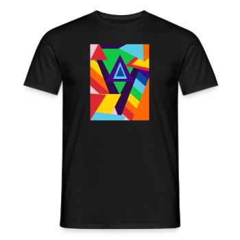 Rainbow Colours and shapes (Positive Designs) - Men's T-Shirt - black - Front - AI Model Male 178 light (178cm)