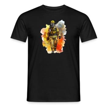 Fire Brigade Firefighter 112 - Men's T-Shirt - black - Front - AI Model Male 178 light (178cm)