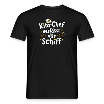 Kita-Chef Abschiedsgeschenk: Abgänger Einschulung - Männer T-Shirt - Schwarz - Vorne - AI Model Male 178 light (178cm)