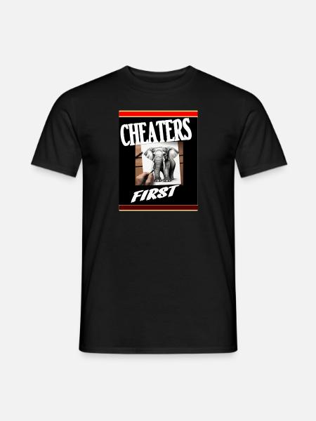 Cheaters first. - T-shirt homme - noir