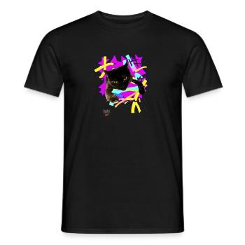 Cat 3Hang by Acryl Galerie & Design - Männer T-Shirt - Schwarz - Vorne - AI Model Male 178 light (178cm)