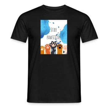Motif d’art de conception coloré avec dicton drôle - T-shirt homme - noir - Devant - AI Model Male 178 light (178cm)
