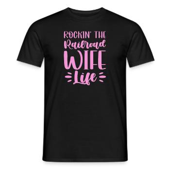 bercer la vie de femme de chemin de fer Design - T-shirt homme - noir - Devant - AI Model Male 178 light (178cm)