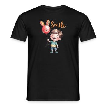 T-shirt "Sourire Enfantin - Sourire et Joie" - T-shirt homme - noir - Devant - AI Model Male 178 light (178cm)