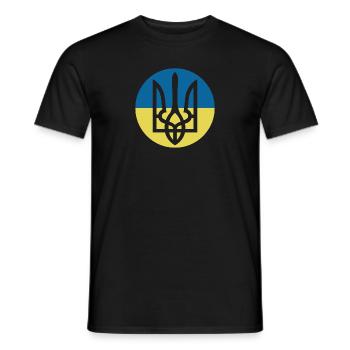 Ukraine Hilfe - Frieden für die Ukraine - Dreizack - Männer T-Shirt - Schwarz - Vorne - AI Model Male 178 light (178cm)