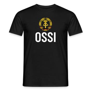 DDR Wappen, Osten, Ossi Geschenk - Männer T-Shirt - Schwarz - Vorne - AI Model Male 178 light (178cm)