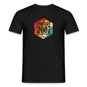 Millésime 2007 Edition Limitée - Cadeau d’anniversaire - T-shirt homme - noir - Devant - AI Model Male 178 light (178cm)