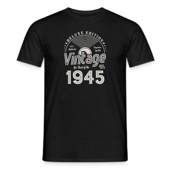80 Jahre Jubiläum Vintage 1945 Party Geschenk - Männer T-Shirt - Schwarz - Vorne - AI Model Male 178 light (178cm)