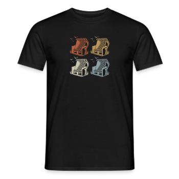 Beach Chair Retro - Vintage - Silhouette - Men's T-Shirt - black - Front - AI Model Male 178 light (178cm)
