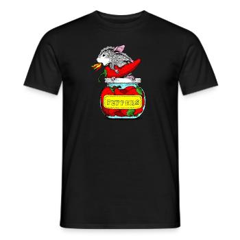 Rat and peppers - Men's T-Shirt - black - Front - AI Model Male 178 light (178cm)