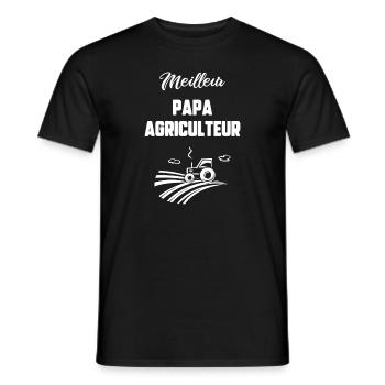 Meilleur papa agriculteur - T-shirt homme - noir - Devant - AI Model Male 178 light (178cm)