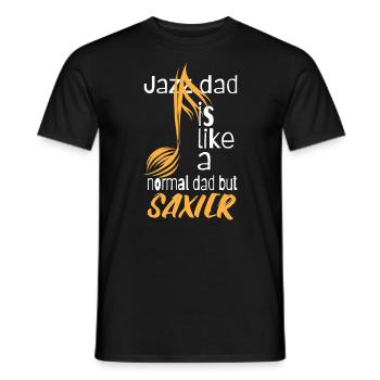 Jazz dad est comme un papa normal mais saxier - T-shirt homme - noir - Devant - AI Model Male 178 light (178cm)