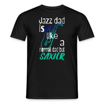 Jazz dad est comme un papa normal mais saxier - T-shirt homme - noir - Devant - AI Model Male 178 light (178cm)