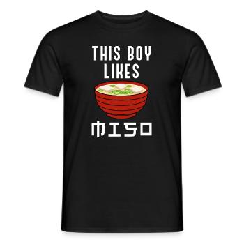 Ramen and Miso Soup Japanese Food Culture - Men's T-Shirt - black - Front - AI Model Male 178 light (178cm)