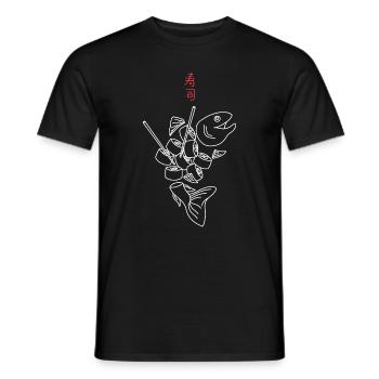 Salmon Sushi Minimalist - Men's T-Shirt - black - Front - AI Model Male 178 light (178cm)