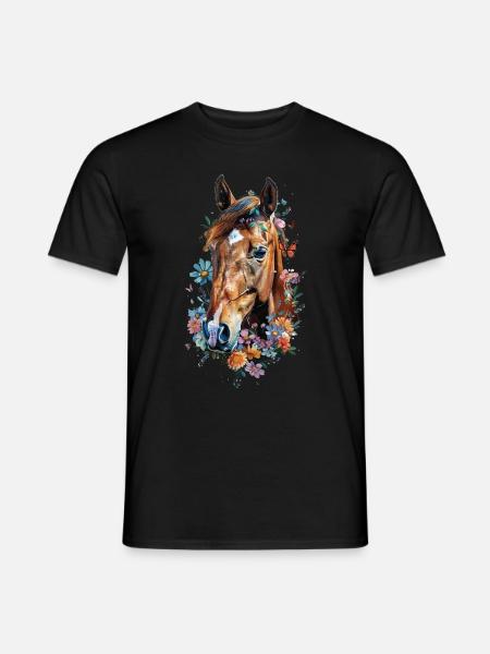 Quarter Pferd - Männer T-Shirt - Schwarz